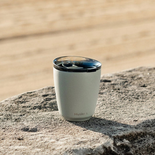 Huskee Steal mug 235 ml – sustainable coffee cup in stainless steel